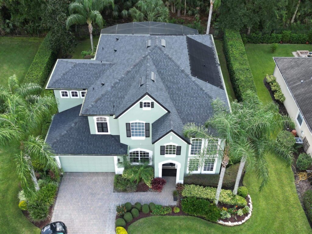 Image shows newly installed roof by Eave & Gable on Orange County Florida home